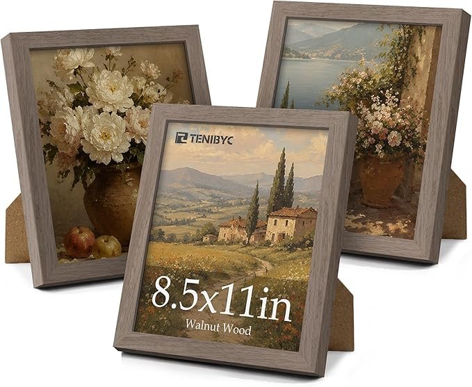 Vestimuse 8.5x11 Walnut Picture Frame with HD Glass - Image 3